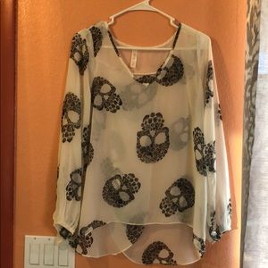 Flower skulls blouse